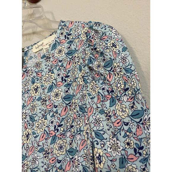 Bebop Womens XS Blue Floral Short 3/4-Sleeved Flowy Pleated Dress NWT! A1830 - Picture 6 of 8